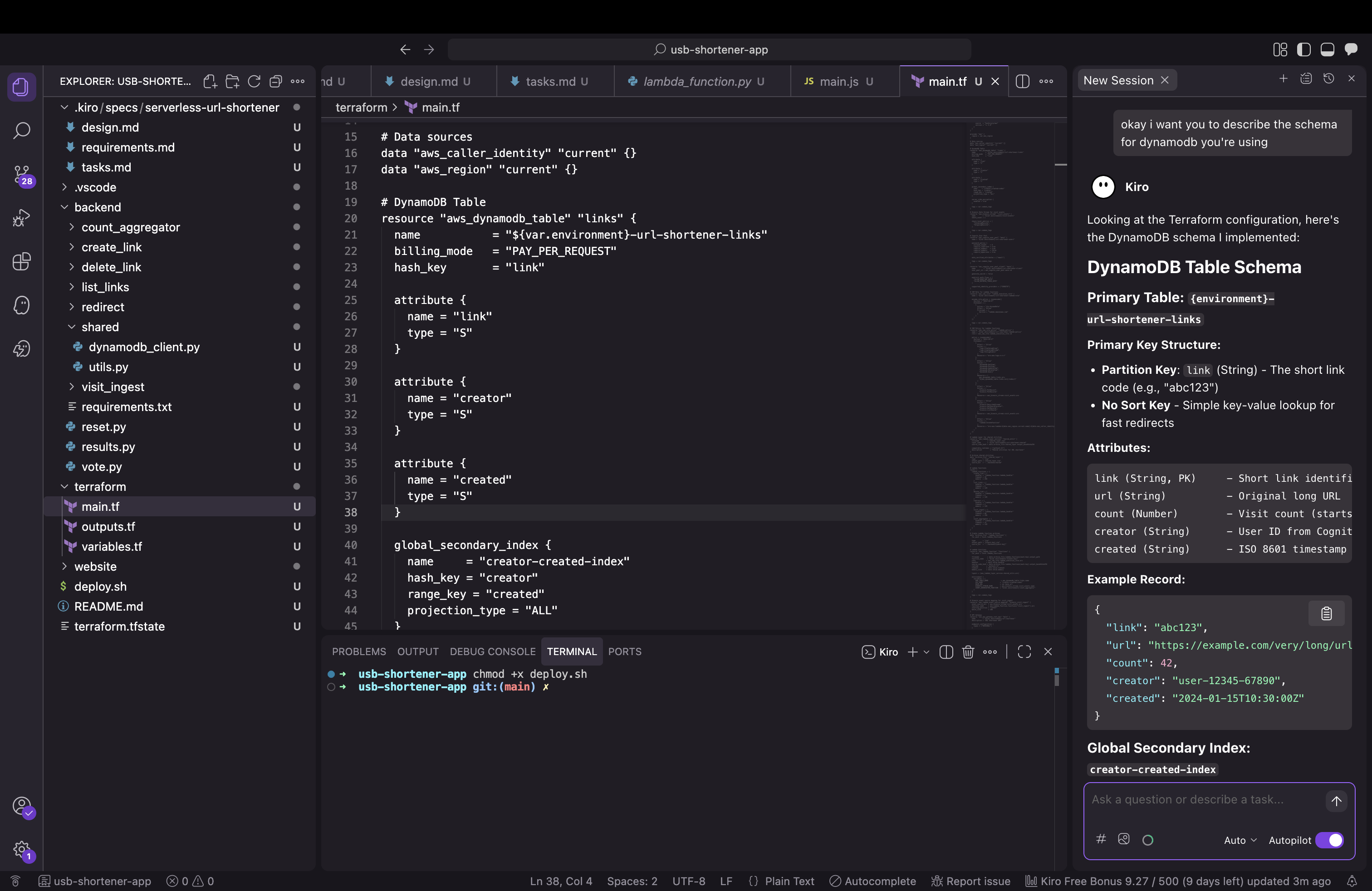 Asking about the DynamoDB schema