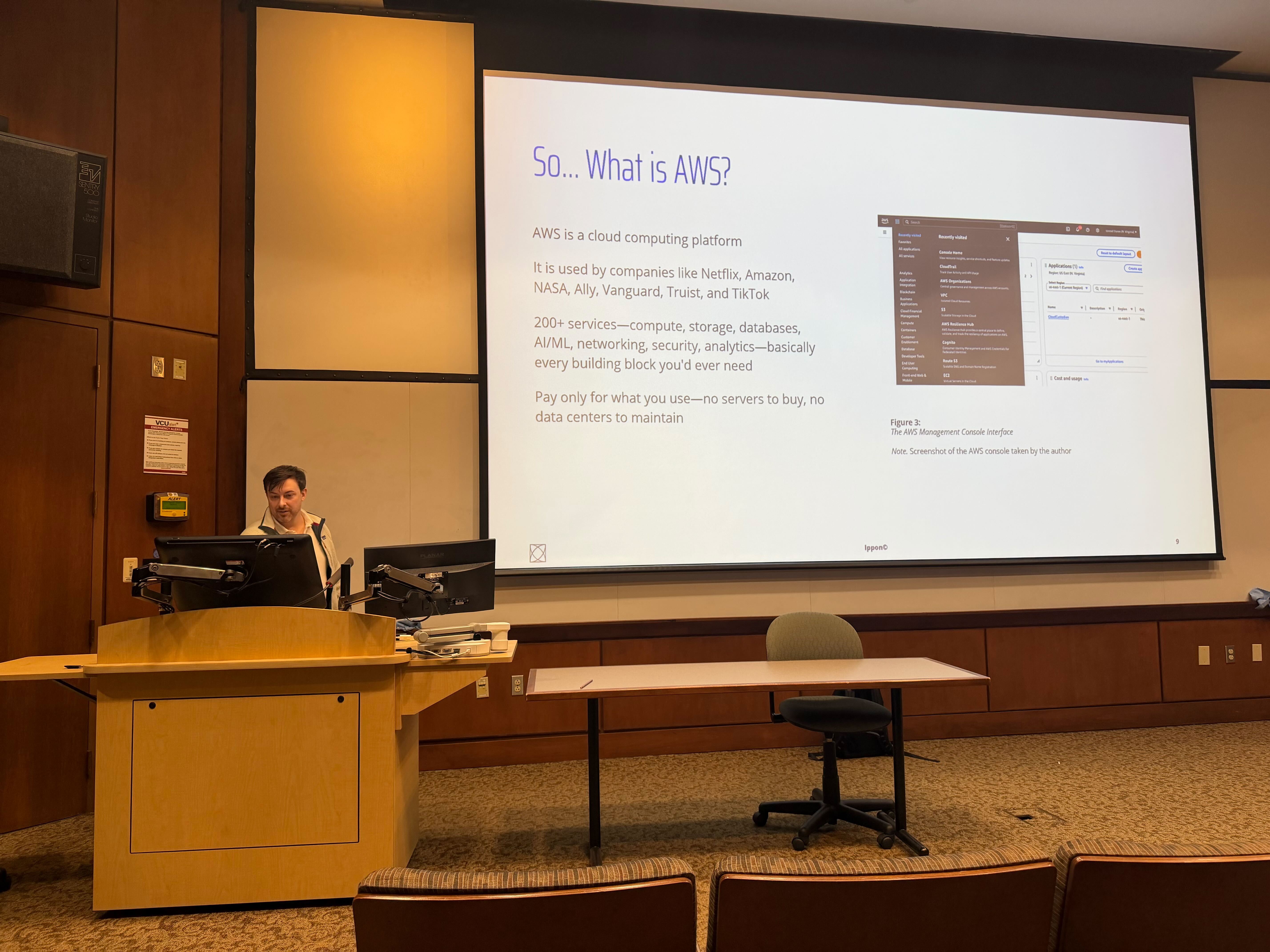 Speaking at Virginia Commonwealth University about AWS
